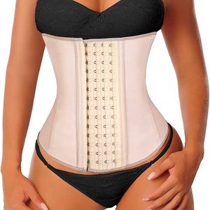 Women's Black and Cream Waist Trainer Corset